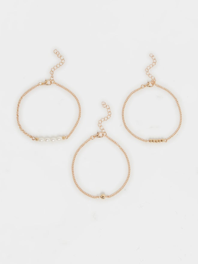 Styli Styli Set of 3 - Beaded Anklet with Lobster Clasp  - Image 1