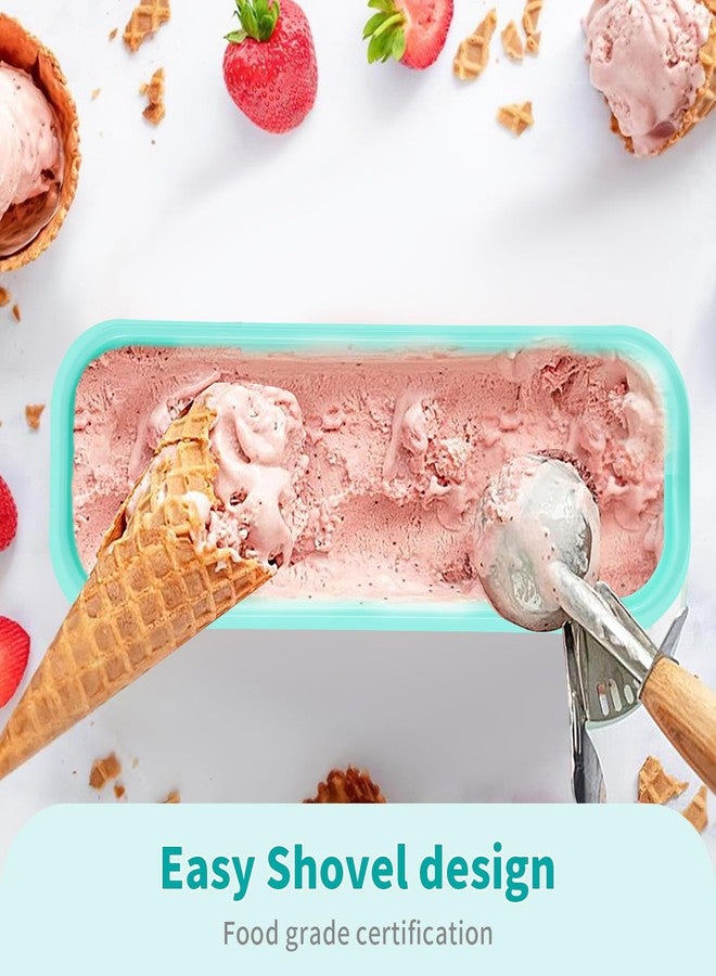 Boxdljh Ice Cream Containers Set of 2, 1.5 Quart Ice Cream Tub, Reusable Homemade Ice Cream Tubs with Stackable Freezer Storage Container for Yogurt, Sorbet, Gelato - Image 3