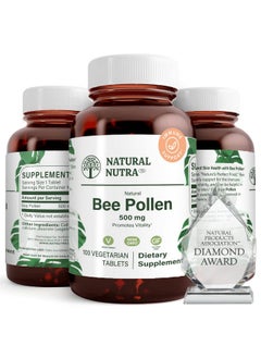 Natural Nutra Nutra 100% Pure Bee Pollen Pills For Protein Energy Skin Clamness Supplements Allergy Relief Immunity Support Health And Vitality Nutritional Supplement 100 Gluten Free Vegetarian Tablets  - Image 2