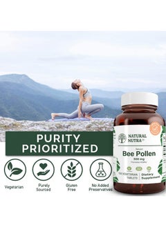 Natural Nutra Nutra 100% Pure Bee Pollen Pills For Protein Energy Skin Clamness Supplements Allergy Relief Immunity Support Health And Vitality Nutritional Supplement 100 Gluten Free Vegetarian Tablets  - Image 4