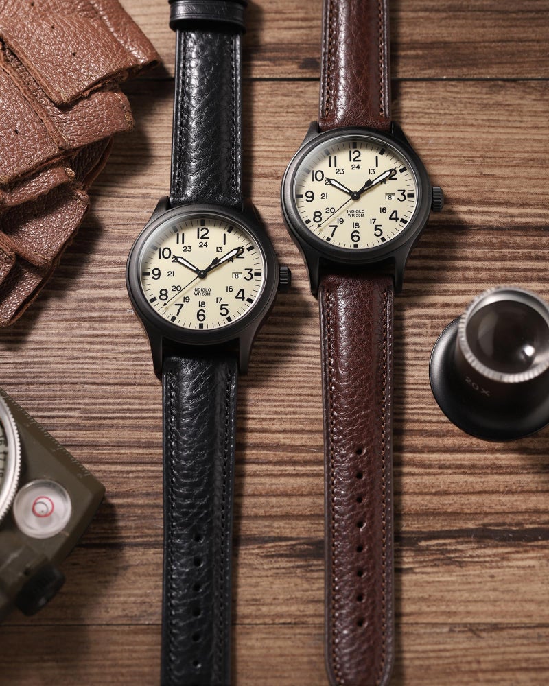 Getalia Italian leather Watch Band Tuscany Natural Vegetable-Tanned Full Grain Genuine Leather, Skin-Safe, Quick Release Replacement Watch Straps for Men and Women Thick and Soft (Black Width-20mm) - Image 4