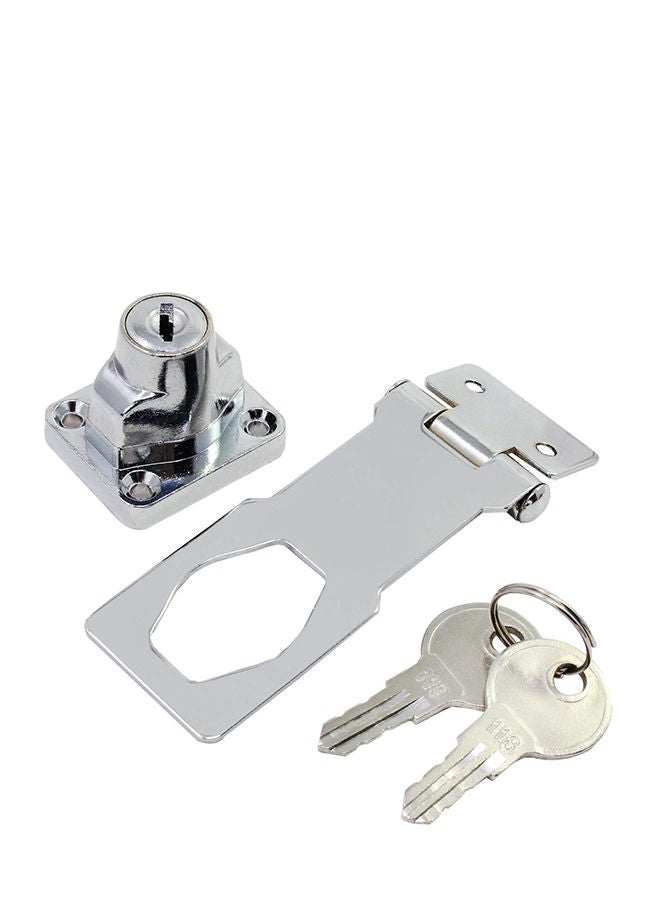Twist Knob Keyed Locking Hasp for Small Doors, Cabinets and More, Steel, Keyed Hasp Lock in Chrome Plated, Metallics Hasp