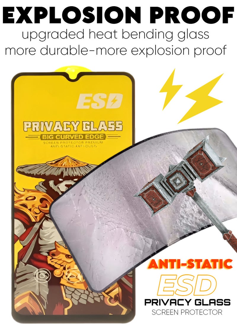 ESD Tempered Dustproof Privacy Glass Screen Protector Compatible For Samsung Galaxy A50 - Image 4