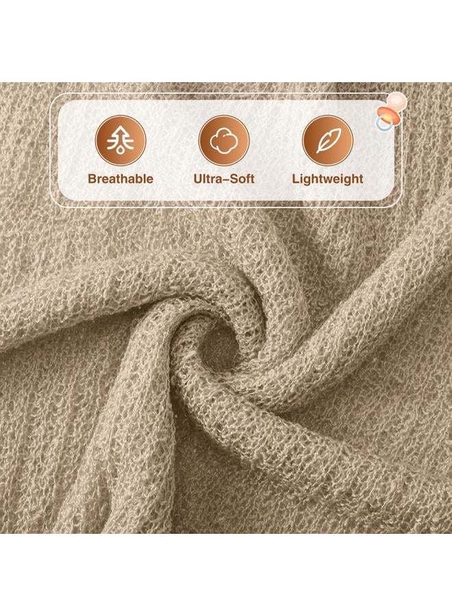 Tudomro 6 Pcs 15.8 x 59'' Newborn Baby Stretch Wraps Set 6 Colors Baby Photography Props Unisex Newborn Long Ripple Wrap Photo Blanket for Girl Boy Christmas DIY Photography(Fresh Color) - Image 3