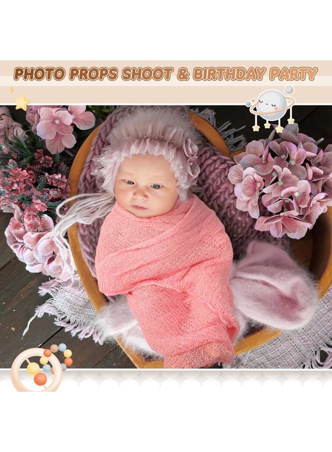 Tudomro 6 Pcs 15.8 x 59'' Newborn Baby Stretch Wraps Set 6 Colors Baby Photography Props Unisex Newborn Long Ripple Wrap Photo Blanket for Girl Boy Christmas DIY Photography(Fresh Color) - Image 4