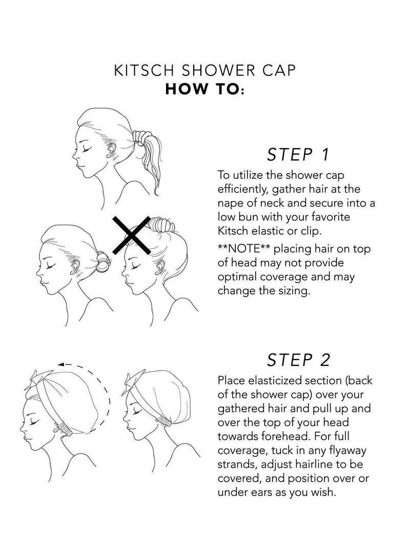 KASTWAVE Shower Caps for Women,  Waterproof Reusable Shower Hair Caps Elastic Hem Turban Shower Bath Caps Bowknot Silky Satin Bath Hair Caps for Long, Short... - Image 5