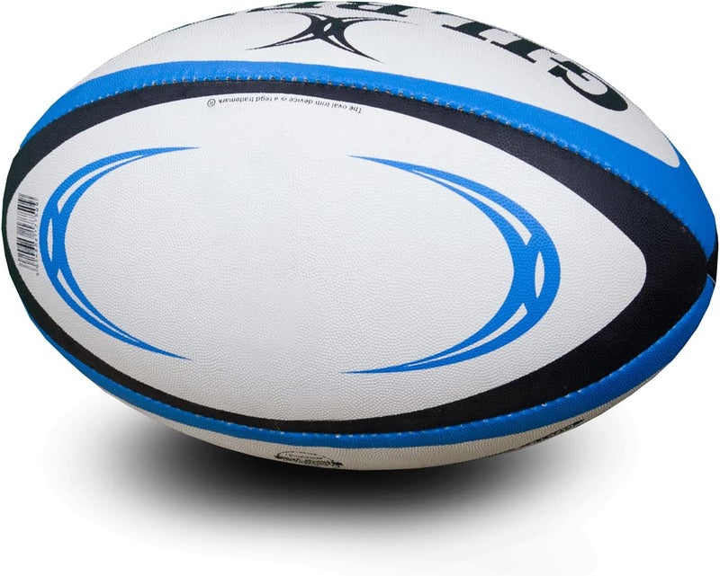 Gilbert Men's Omega Match Rugby Ball - Size 5, Blue/Black - Image 4