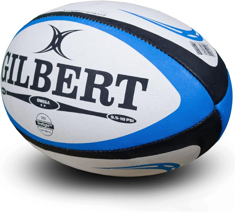 Gilbert Men's Omega Match Rugby Ball - Size 5, Blue/Black - Image 3
