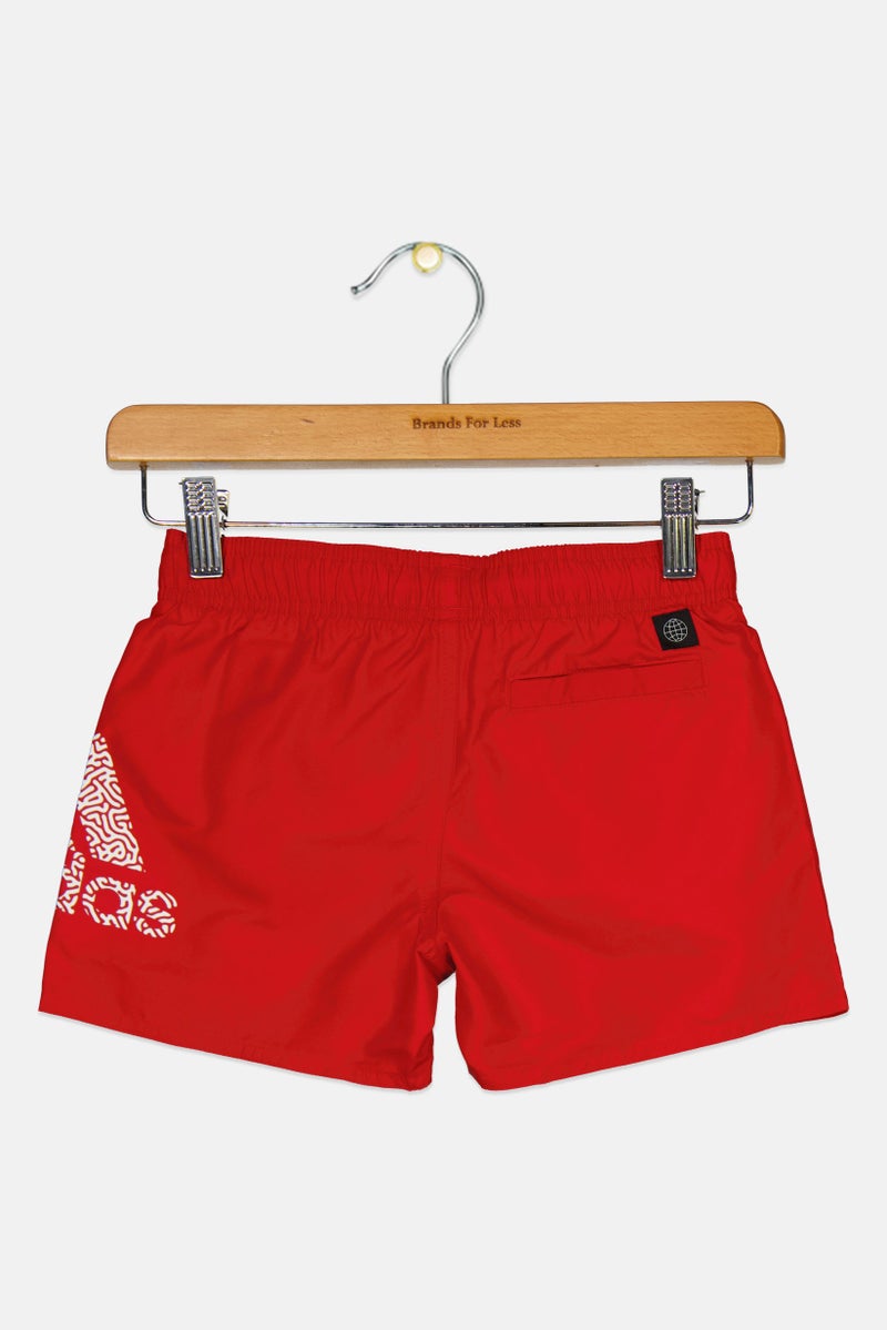Adidas شورت سباحة للأطفال الأولاد بشعار العلامة التجارية، أحمر - Image 2