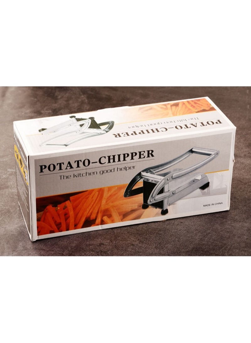 Potato Chipper, Effective Stainless Steel Potato Cutter Veg Slicer Potato Chipper Kitchen Helper - Image 5