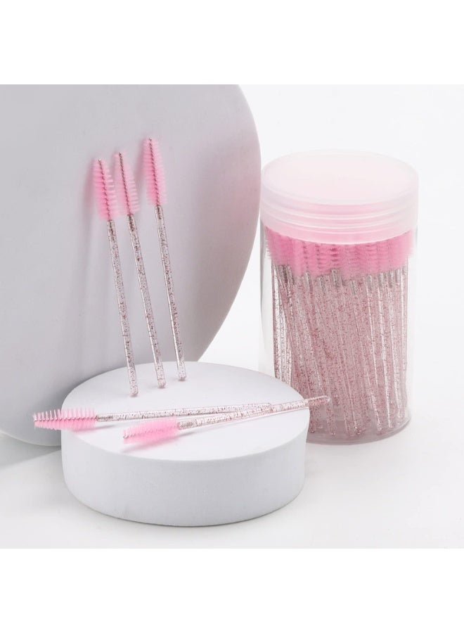 فرشاة رموش ذات مرة واحدة 100PCS، فرش المكياج Mascara Wands، مجموعات تطبيقات الرموش وفرشاة الحواجب مع الحاوية - Image 3