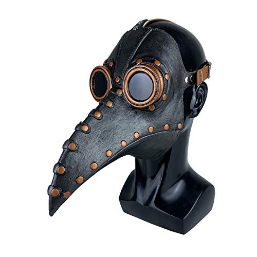 Stegosaurus Plague Doctor Bird Mask Long Nose Beak Cosplay Steampunk Halloween Costume Props Latex Material - Image 1