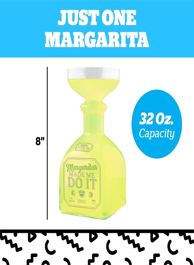 بيج ماوث إنك كوب مارغريتا مرح من بيغ ماوث، إبريق على شكل زجاجة تيكيلا عملاقة، هدايا مشروبات مبتكرة، "المارغريتا هي ما دفعني لفعل ذلك" - 32 أونصة - Image 5
