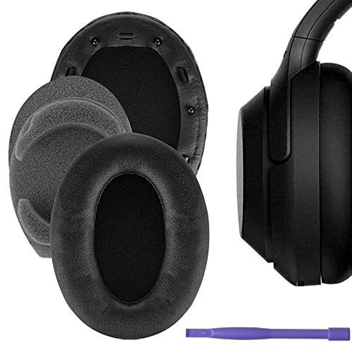 Saipomor WH-1000XM3 Ear Cushions Replacement Noise Isolation Ear Pads Compatible with Sony WH1000XM3 Wireless Noise Canceling Over-Ear Headphones- Added Thickness & Plastic Stick(Black) - Image 1
