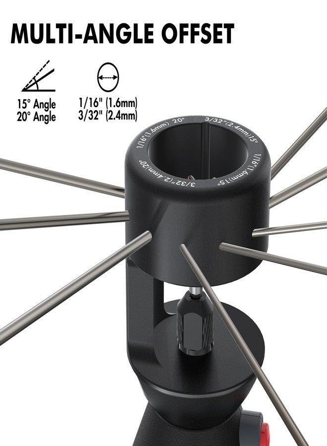 DIDUEMEN 12-Guides 4 Angles Tungsten Grinder - Tungsten prebraner for TIG Welding with Flat Grinding Block, Cut Off Lane, Multi-Angle & Inserts - Image 3