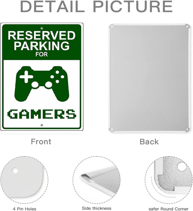 JACKGOLD Man Cave Decor Gamer Signs And Reserved Parking For Gamers X-box Video Game Novelty Metal Sign Gamer Wall For Bedroommetal Sign Gift Size 12x8 Inch Vintage - Image 3