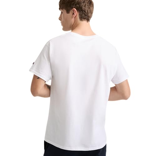 Champion Men's Classic Short Sleeve T-Shirt, Standard Fit, Midweight 100% Cotton, Available in Regular and Big & Tall, Bright White, Large - Image 2