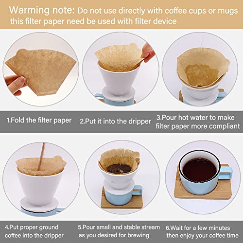 BYKITCHEN Size 4 Coffee Filters, 8-12 Cup, Set of 200, Coffee Filters 4 Cone Paper, Natural Unbleached Paper Filters for Pour Over Coffee Dripper and Coffee Maker - Image 5