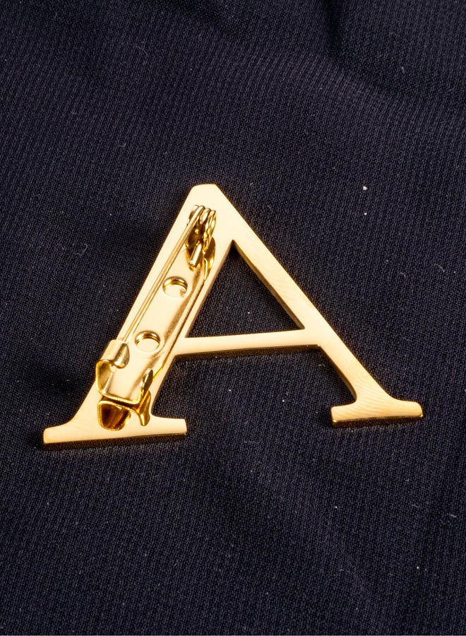 The Black Pearl Accessories "A" Letter Stainless Steel Golden Brooch - Image 2