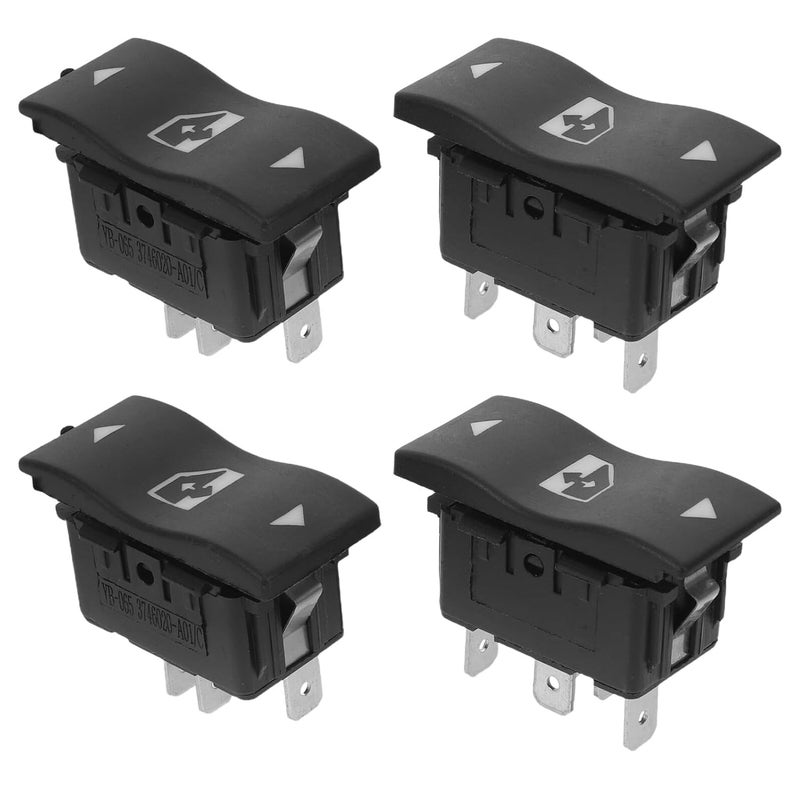 jojofuny 4pcs Power Window Switch Button Set for Car Door Left Right Electric Window Control Switch Cover Replacement - Image 1