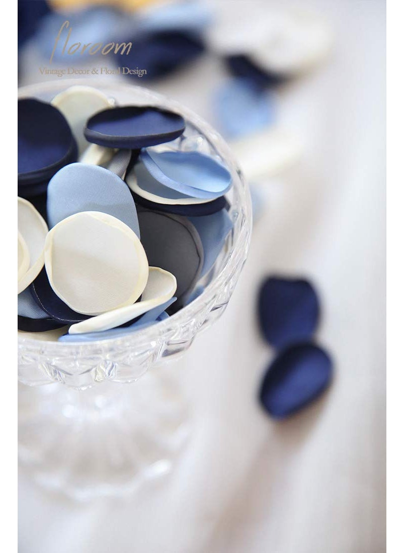 Floroom Floroom 300pcs Silk Rose Petals Dusty Blue Navy Flower Petals for Wedding Flower Girl Basket Aisle Scatter Dinner Table Centerpieces Party Confetti Decoration Romantic Night Home Decor  - Image 5