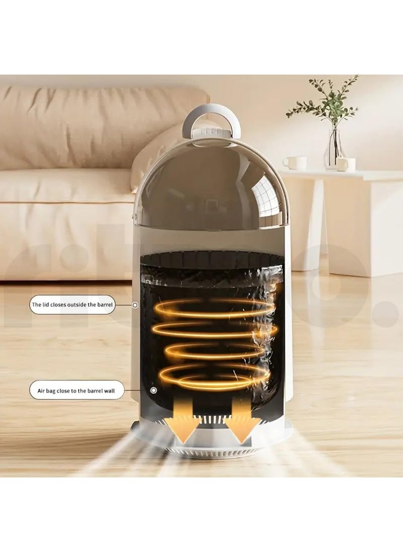 Ritmo Ritmo Mini Trash Can with Lid Space Capsule Trash Can with Lid Desktop Trash Can Small Garbage Can Waste Bin Tabletop Storage Container Decorative Dustbin Holder for Home Office Kitchen Small  - Image 4