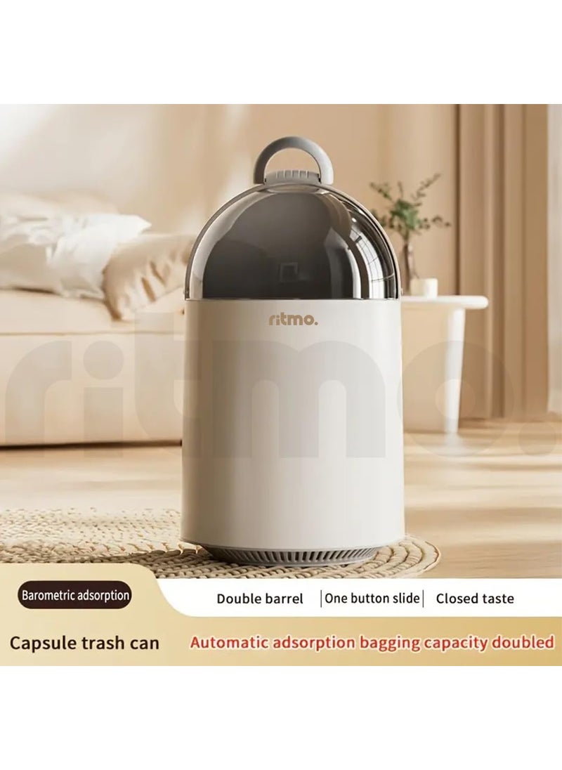 Ritmo Ritmo Mini Trash Can with Lid Space Capsule Trash Can with Lid Desktop Trash Can Small Garbage Can Waste Bin Tabletop Storage Container Decorative Dustbin Holder for Home Office Kitchen Small  - Image 5