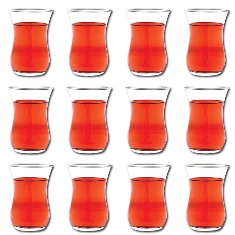 Vikko Teacups Turkish Tea Glasses Set of 12 Authentic Turkish Tea Cups 4 Ounce Tea Glass