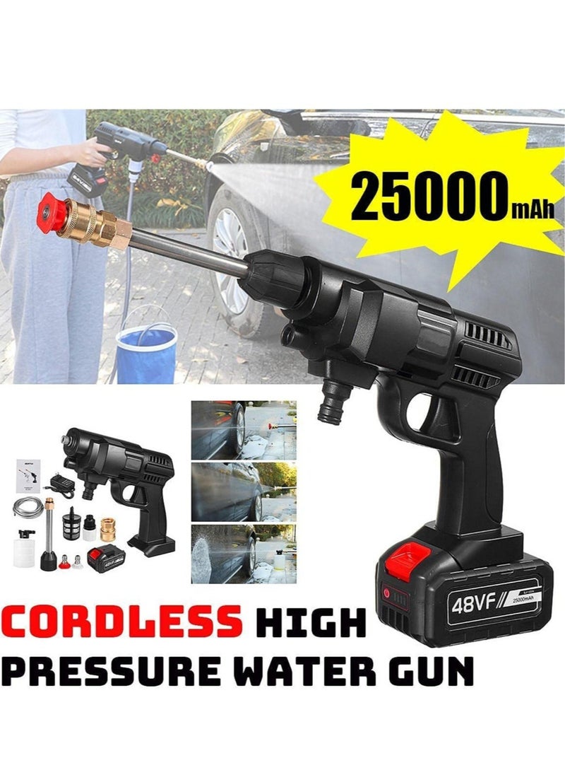 48V 25000mAh 30Bar Cordless High Pressure Car Washer with Nozzles Water Gun Set Garden Cleaning Jet Car Washing Machine  - Image 1