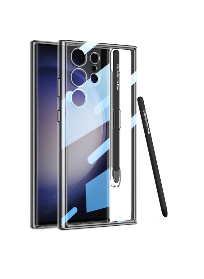 The Bros Case For Samsung Galaxy S24 Ultra 5G Space Frame Transparent PC + TPU Phone Case with Pen