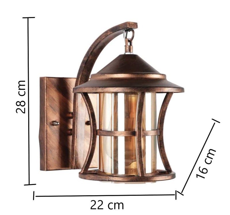 LIODOR 20W Copper Antique Design Metal with Luster Glass Wall Lamp for Living Room (AC,Without Bulb) - Image 3