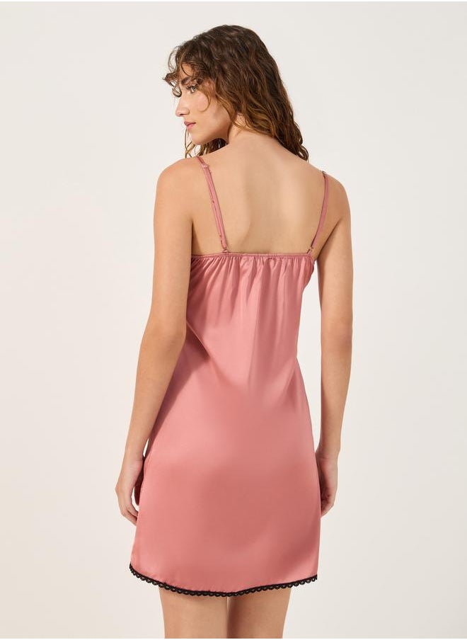 Styli Lace Trim Slip Dress with Robe Set  - Image 5