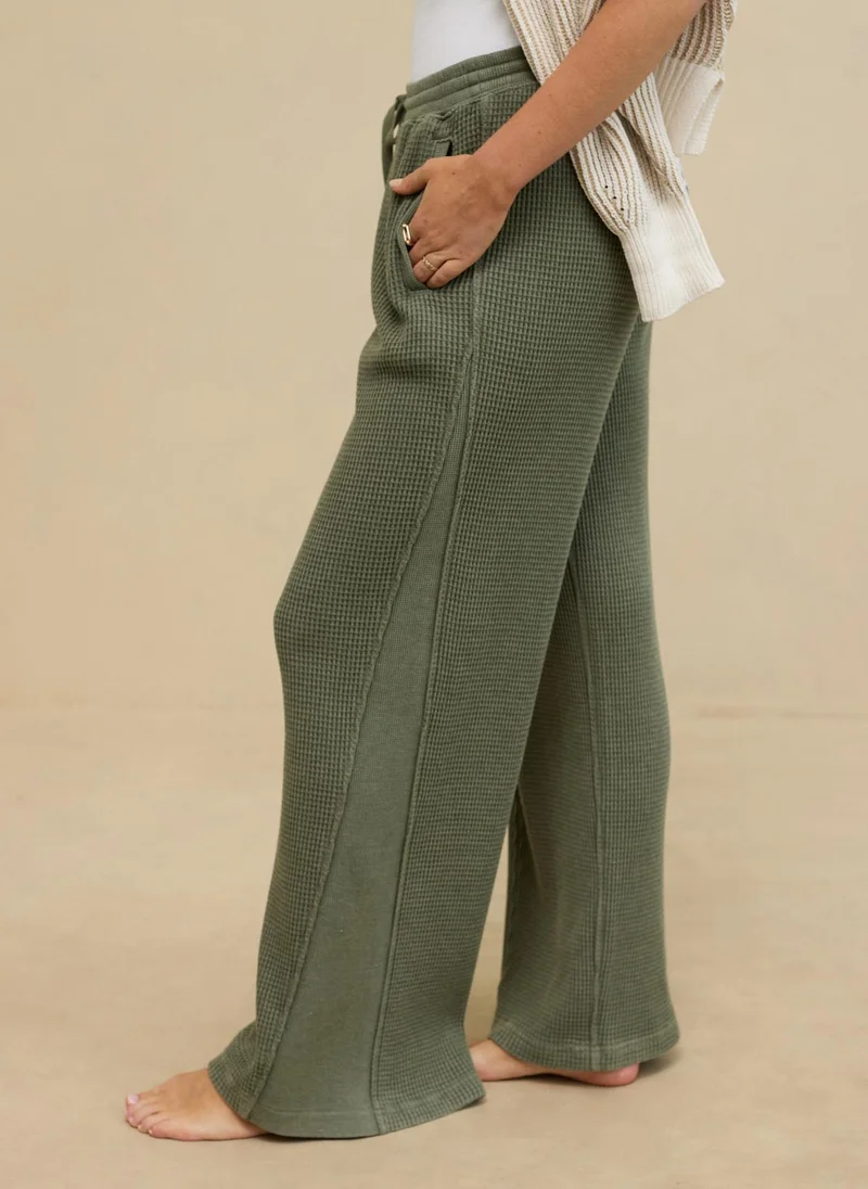 Aerie Casual Waffle Wide Leg Skater Pant