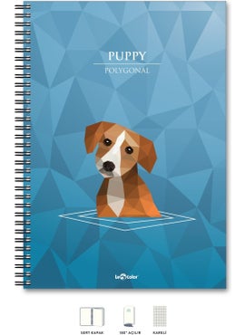 Le Color A5 Notebook Square 200 pages Dog Polygonal  - Image 1