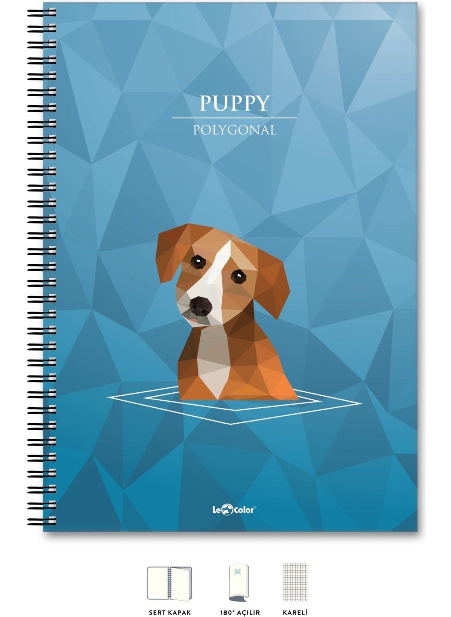 Le Color A5 Notebook Square 200 pages Dog Polygonal  - Image 1