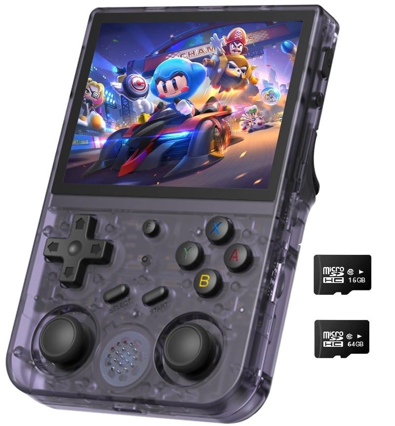 Voacle RG353V Handheld Game Console , Dual OS Android 11 and Linux System Support 5G WiFi 4.2 Bluetooth Moonlight Streaming TV Output Built-in 64G SD Card 4452 Games (RG353V-Purple) - Image 1
