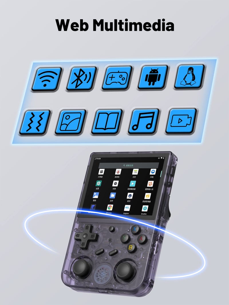 Voacle RG353V Handheld Game Console , Dual OS Android 11 and Linux System Support 5G WiFi 4.2 Bluetooth Moonlight Streaming TV Output Built-in 64G SD Card 4452 Games (RG353V-Purple) - Image 5