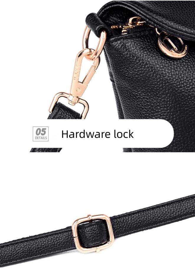 WAOKN - Women's Fashion Shoulder Bag, Ladies Simple and Soft Crossbody Bag Sling Bag Side Bag, Solid Color PU Leather Handbag Gift Bag Carry Bags（Black) - Image 1