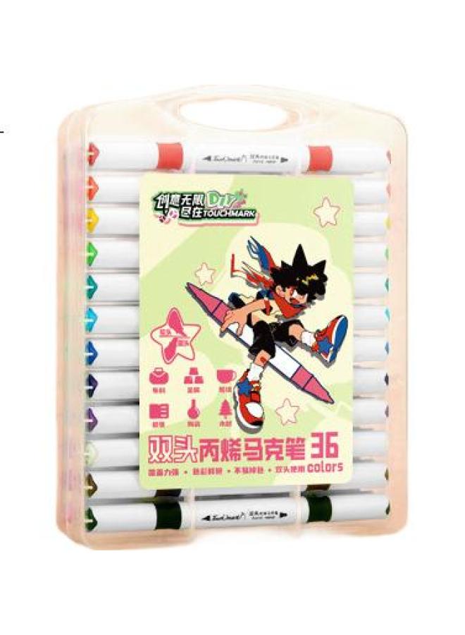 Touch Mark [Super Popular] Touchmark Acrylic Markers, 36 Colors, Dual-Tip, Soft Tip, Hard Tip, Watercolor Pens, Student Doodle Art Drawing Pens, Waterproof Quick-Drying Markers, Children'S Back-To Gift - Image 2