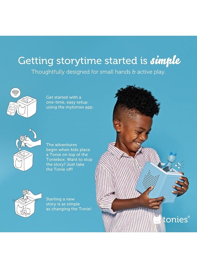Tonies طقم بدء تشغيل مشغل الصوت تونى بوكس مع جرو اللعب - استمع، تعلم، والعب مع صندوق صغير يمكن احتضانه - أزرق فاتح - Image 4