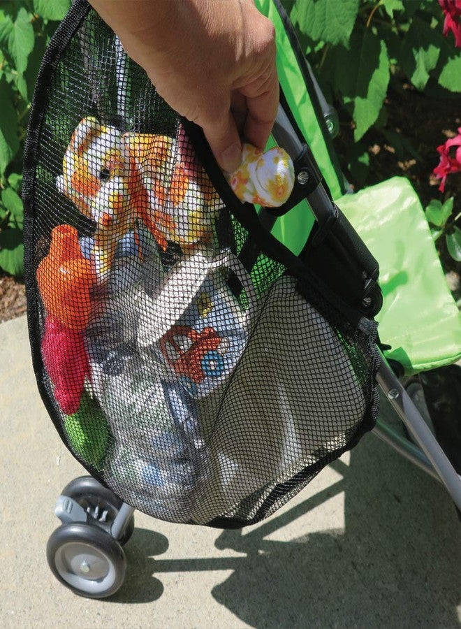 Evelots حقيبة تخزين للدراجة/عربة الأطفال من إيفيلوتس - حزام جانبي، تثبيت سهل بخطاف وحلقة - تصميم شبكي، أحزمة غير قابلة للانزلاق، تخزين إضافي لعربات الأطفال والدراجات، بوليستر متين، أسود - Image 4