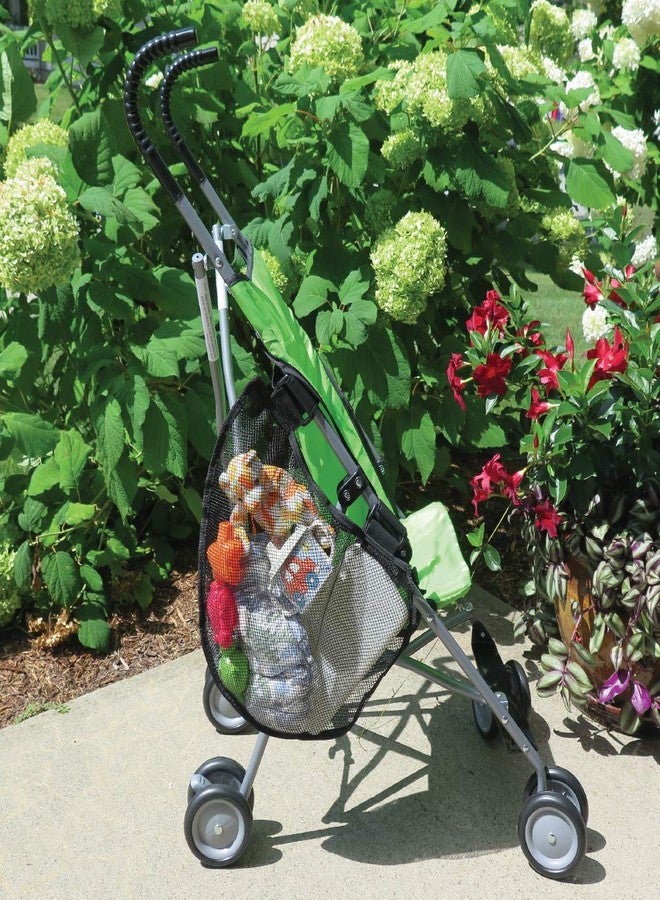 Evelots حقيبة تخزين للدراجة/عربة الأطفال من إيفيلوتس - حزام جانبي، تثبيت سهل بخطاف وحلقة - تصميم شبكي، أحزمة غير قابلة للانزلاق، تخزين إضافي لعربات الأطفال والدراجات، بوليستر متين، أسود - Image 3