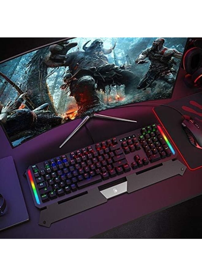 B875N Light Strike Rgb Optical Gaming Keyboard Lk Sound Creator Tech Adjustable Backlights Zero Lag Response Ultra Durable Dual Programmable Keys Neon Glare System Lk Blue Switch - Image 2
