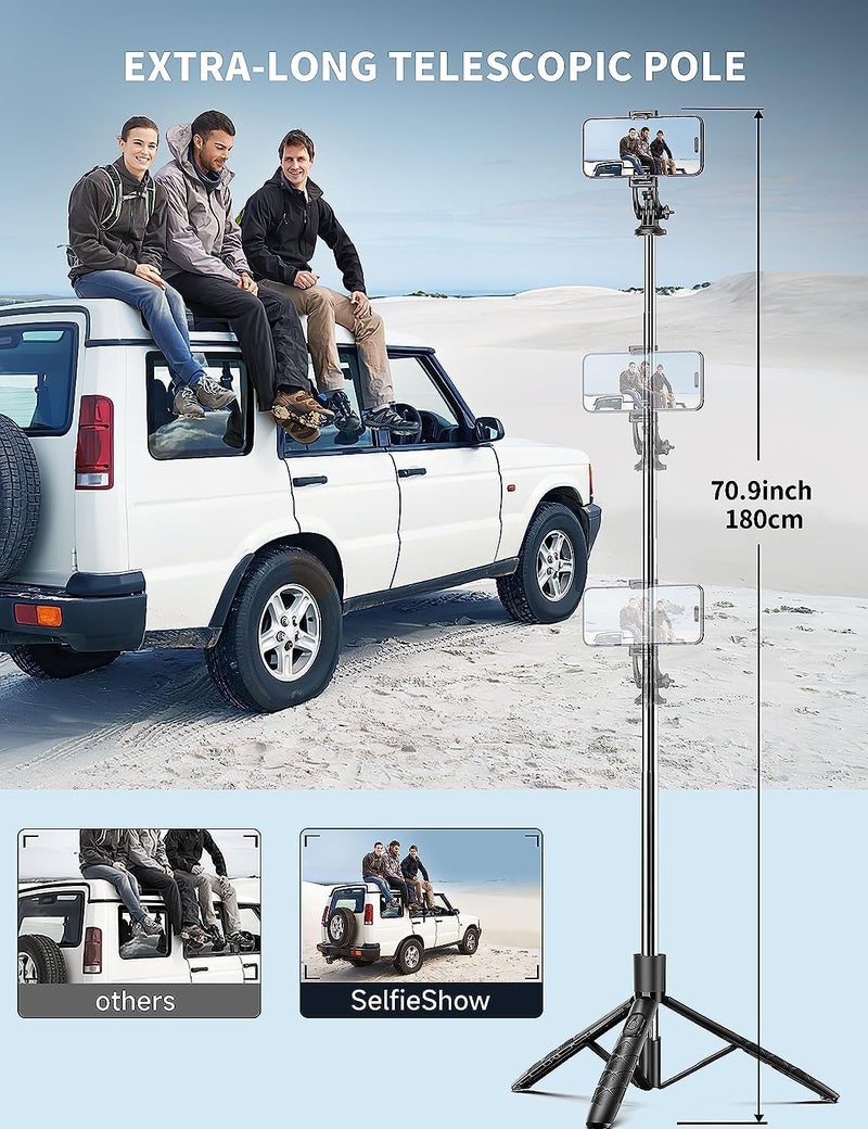 Blushinsta S15 Selfie Stick Tripod Stand 360 Degree, Extendable Upto 62 inch Long Selfie Stick with 6 Section Stable Base for Mobile/GoPro/Camera, Photoshoot Perfect for Vlogging & Meetings - Image 5