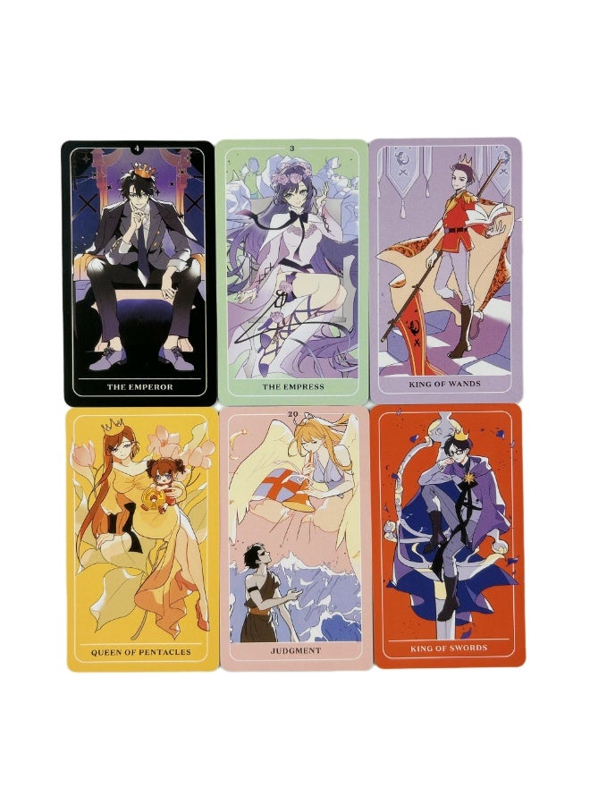 NIBEMINENT Anime Tarot Cards 78-Deck Set - Cartoon Cute Version - Suitable for beginners - Tarot Card Set - Magic Manual - English Version - Prophecy Edition - Toy Game Playing Card Collection - Image 4