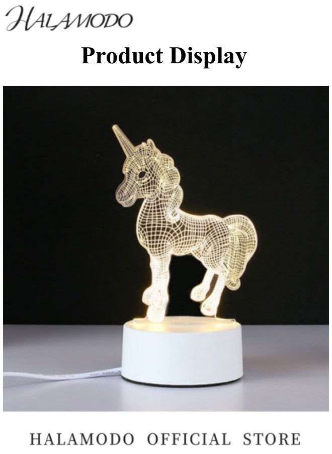 HALAMODO Unicorn Nights Light for Kids 3D Illusion Unicorn Night Lamp 3 Changeable Colors Birthday Gifts Night Lights for Girls Kids Home Decor  - Image 4