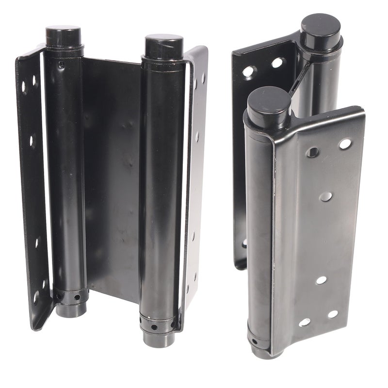 BENERAY Pair Of 8"" Black Heavty Duty Double Action Spring Hinges  Self Closing Door Hinges For Cafe Saloon Pub Swinging Doors  201 Stainless Steel  Including Pins And Screws - Image 5