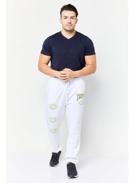 Originals by Brooklyn Cloth Men Relaxed Fit Graphic Print Sweatpants, White  - Image 2