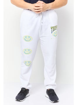 Originals by Brooklyn Cloth Men Relaxed Fit Graphic Print Sweatpants, White  - Image 1