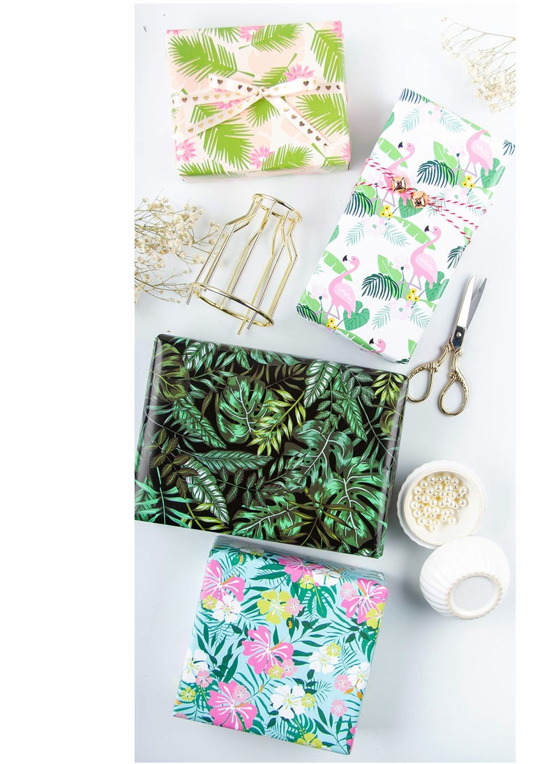 KASTWAVE Wrapping Paper Sheets - Gift Wrapping, Tropical Rainforest Theme Perfect for Holiday,Birthday,Congrats, Party, Baby Shower - 4 Folded Sheets - 20 inch X 30 inch  - Image 5